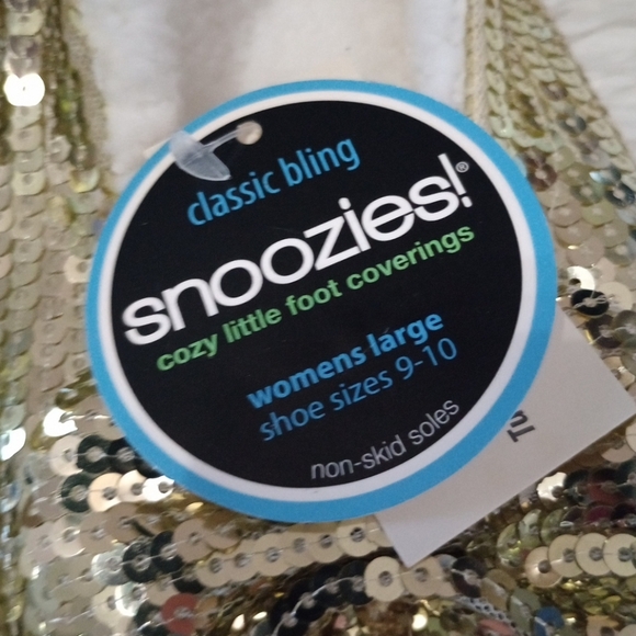 Classic Bling Snoozies Gold Sequin Women's Slippers - Picture 6 of 9